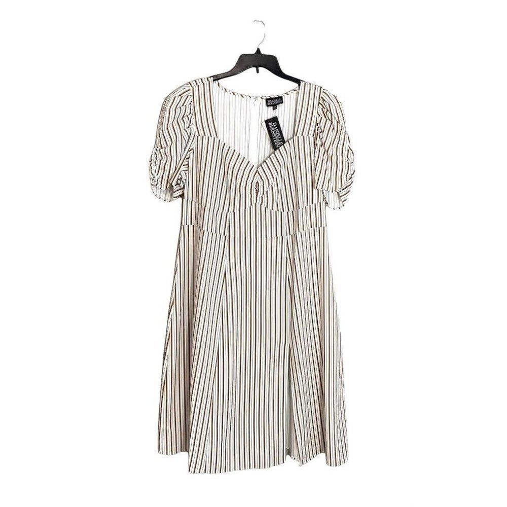 Danielle Bernstein Midi Slip Dress 22W 3X Plus Size‎ Women's Striped Front-Slit